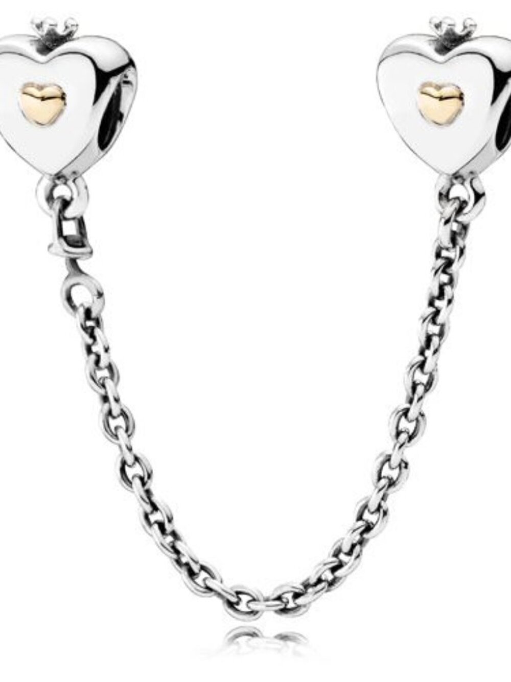 NWOT Pandora Hearts and Crown Safety Chain ONLY 1
